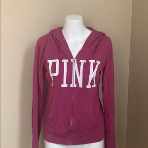 Pink hoodie size small with a zipper
